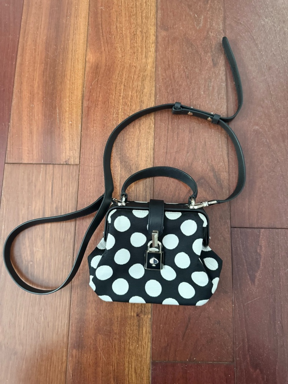 kate spade Black & White Polka Dot Mini Satchel Crossbody